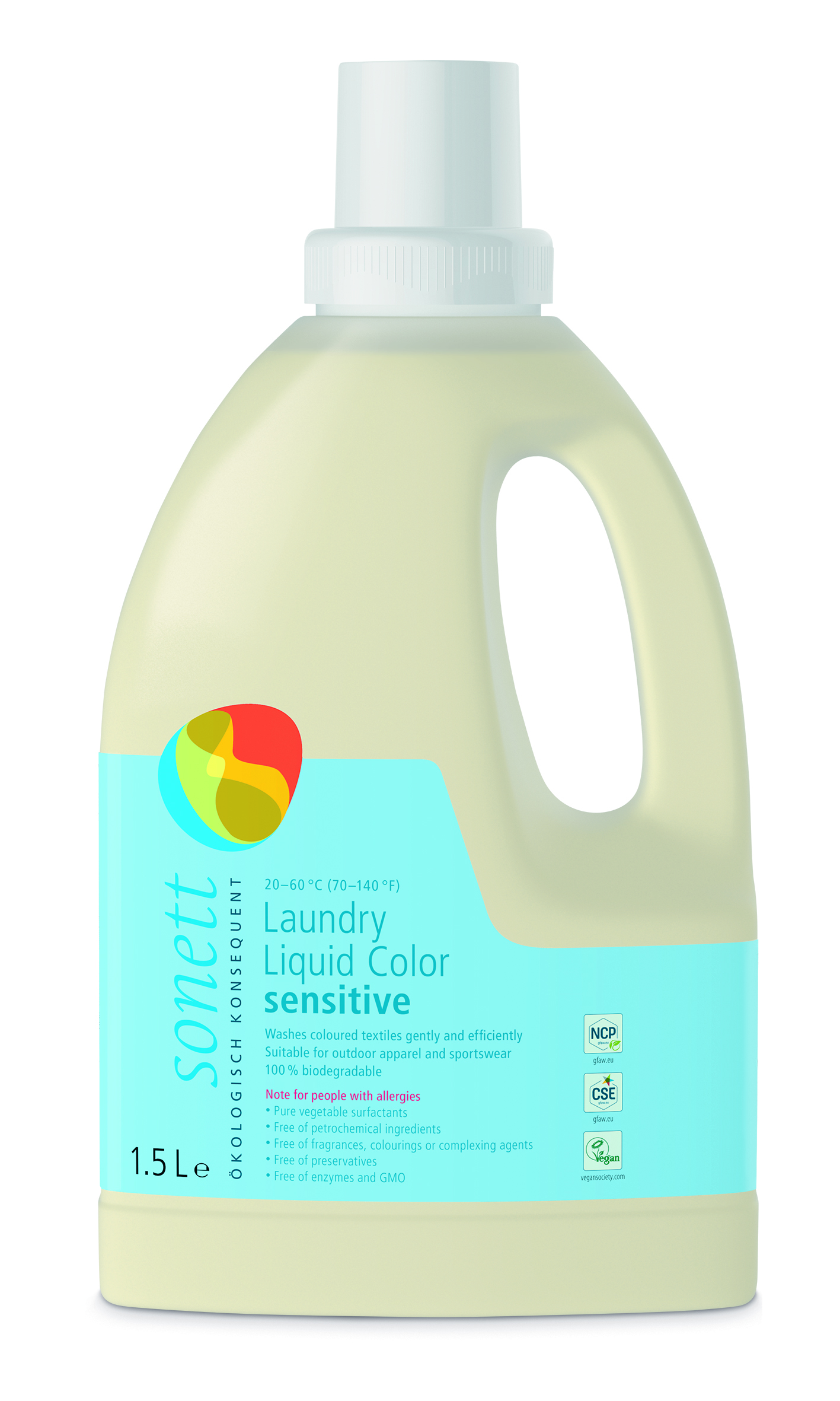 Vedelpesuaine SENSITIVE  COLOR 30,40,60 C